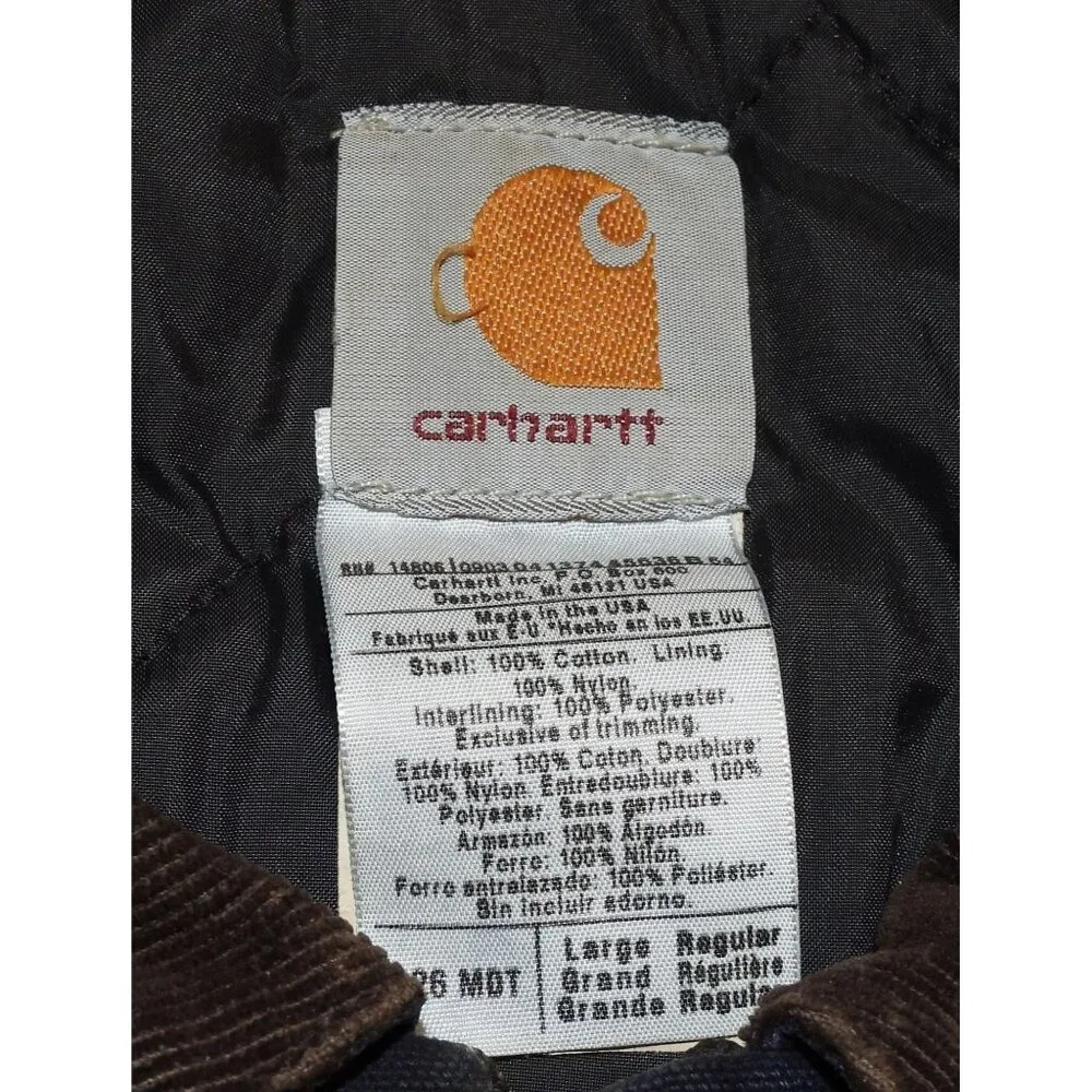 Vintage Carhartt C26 MDT Midnight Blue Jacket Mens Large Regular Union Made - Picture 2 of 10
